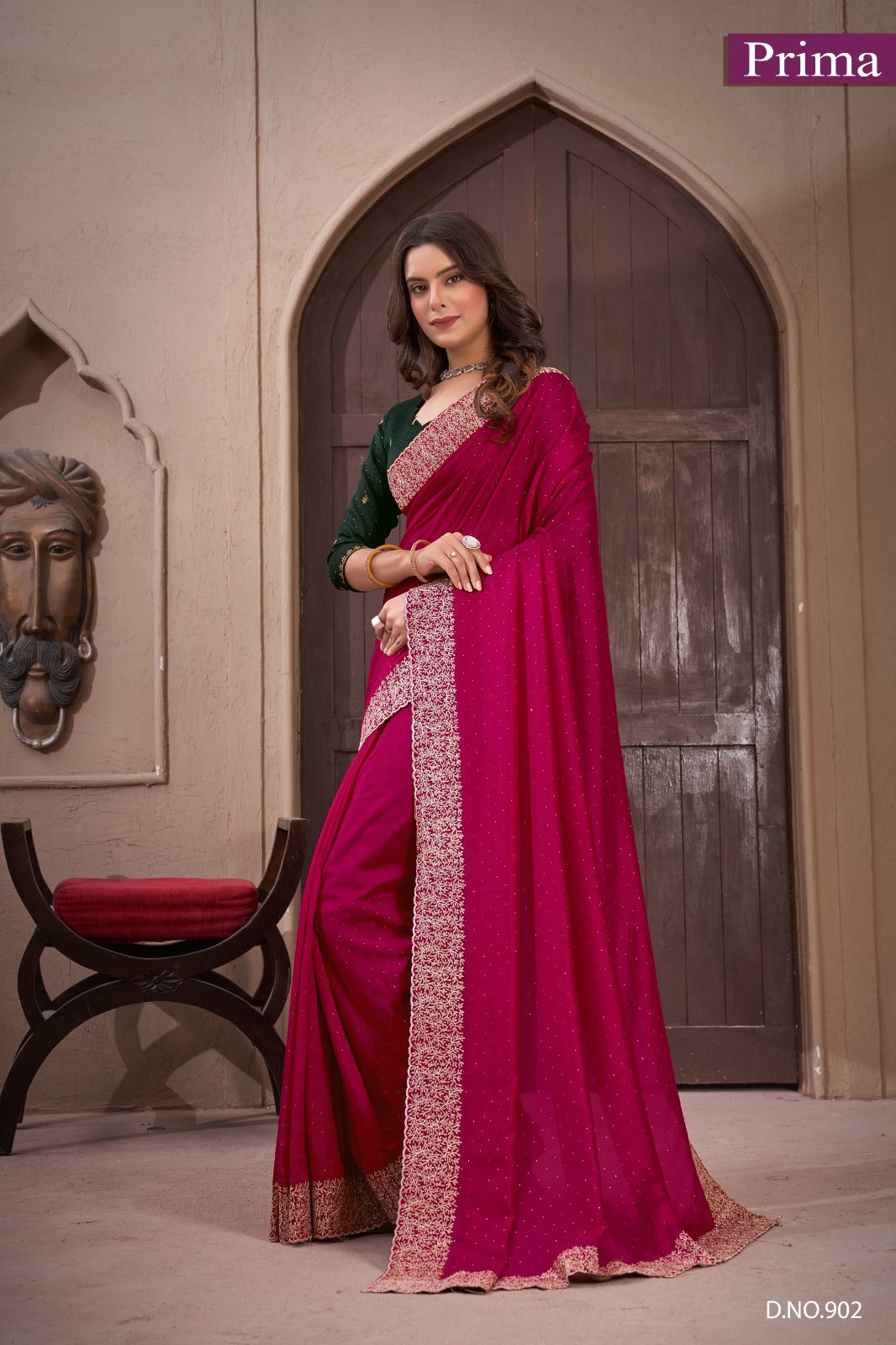 Dno 902 Prima Vichitra Sarees