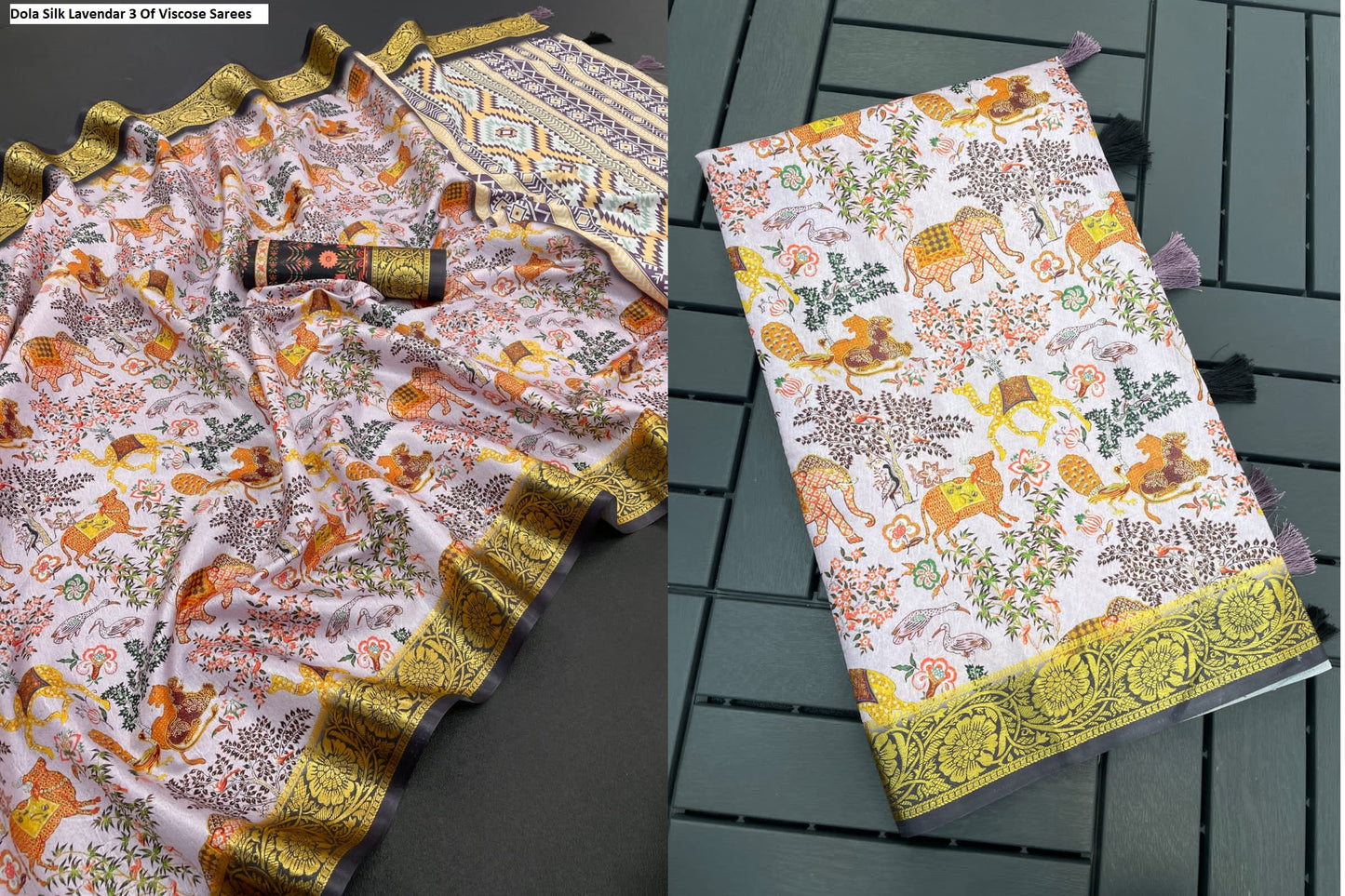 Dola Silk Lavendar 3 Of Viscose Sarees