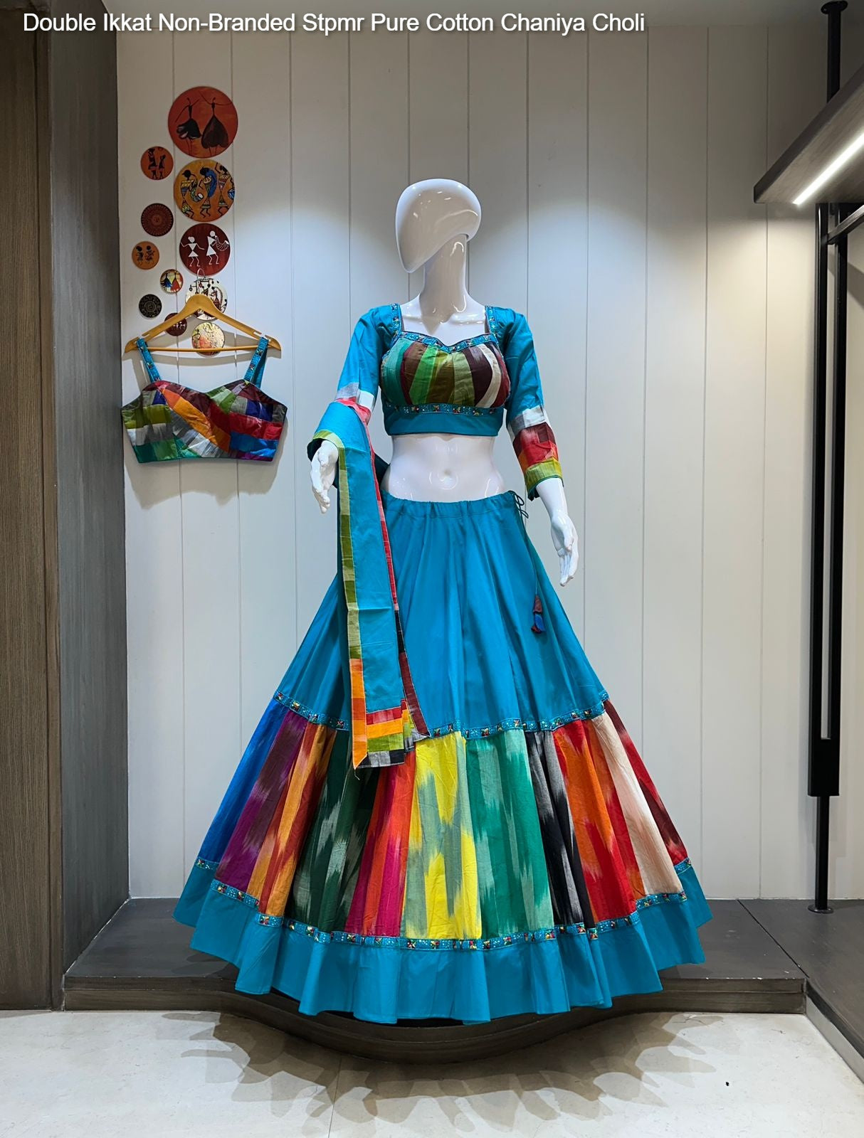 Double Ikkat Non-Branded Stpmr Pure Cotton Chaniya Choli