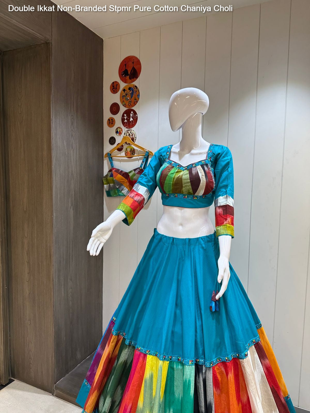 Double Ikkat Non-Branded Stpmr Pure Cotton Chaniya Choli