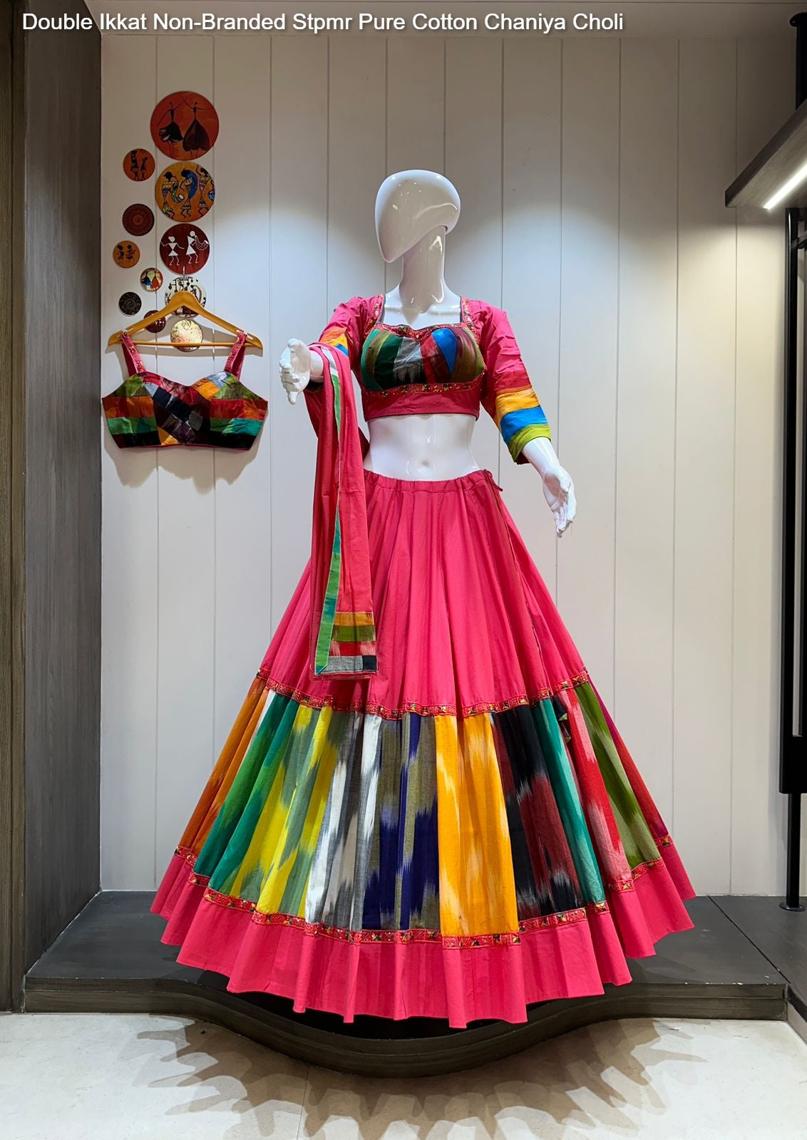 Double Ikkat Non-Branded Stpmr Pure Cotton Chaniya Choli