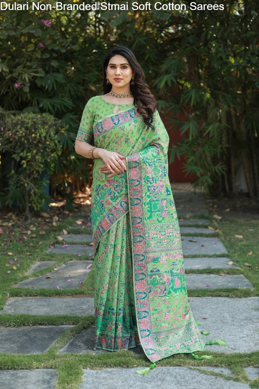 Dulari Non-Branded Stmai Soft Cotton Sarees