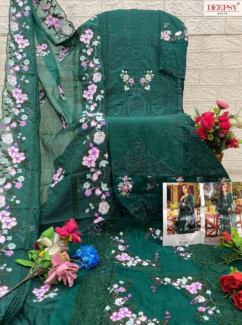 Elaf 1262-F Deepsy Pure Cotton Pakistani Salwar Suits