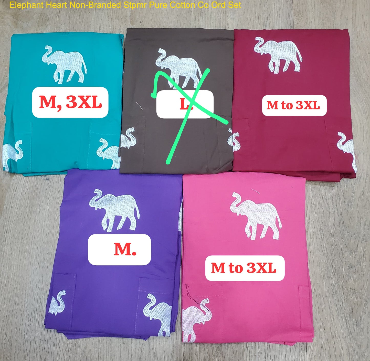 Elephant Heart Non-Branded Stpmr Pure Cotton Co Ord Set