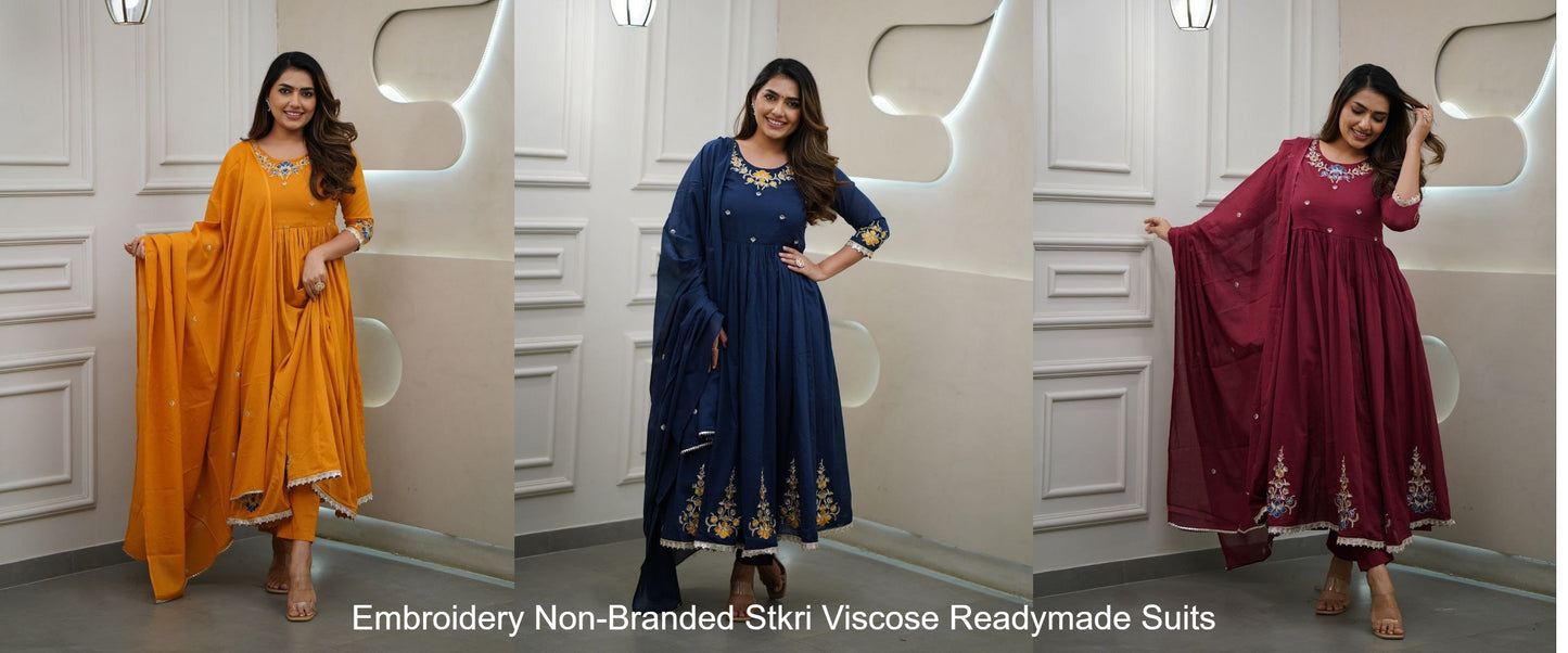Embroidery Non-Branded Stkri Viscose  Readymade Suits