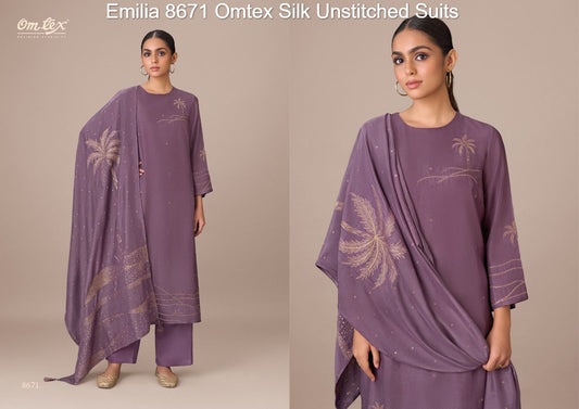 Emilia 8671 Omtex Silk Unstitched Suits