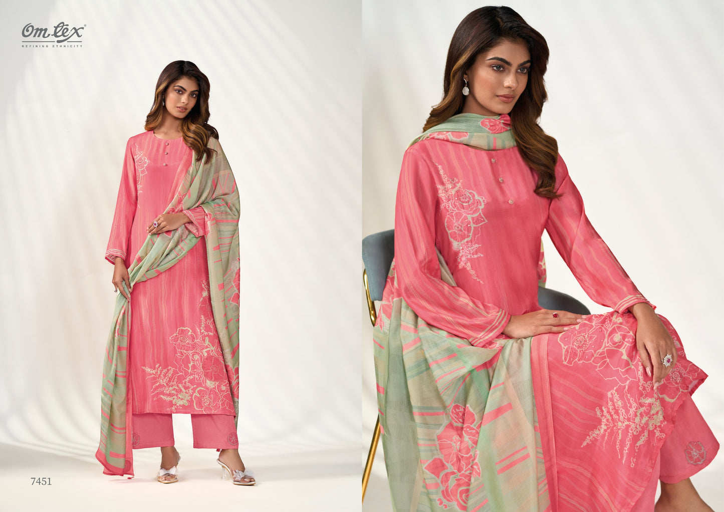 Essence 7451 Omtex Daisy Silk Unstitched Suits