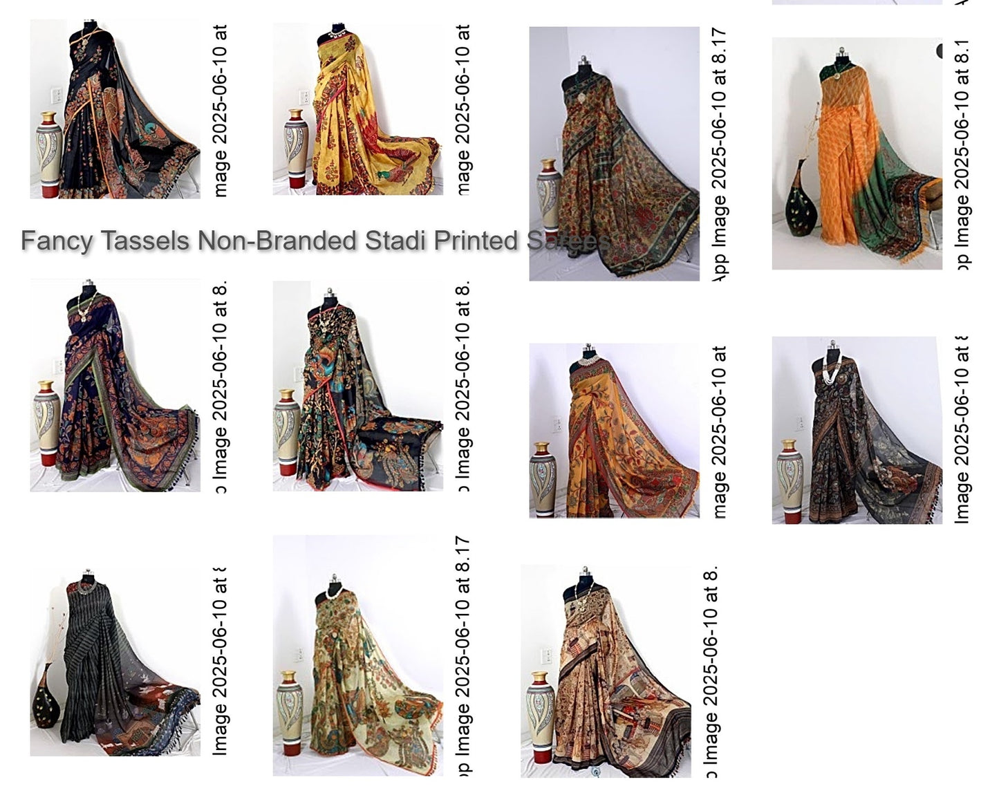 Fancy Tassels Non-Branded Stadi Printed Sarees