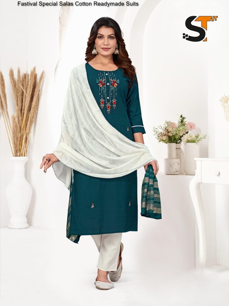 Fastival Special Salas Cotton Readymade Suits