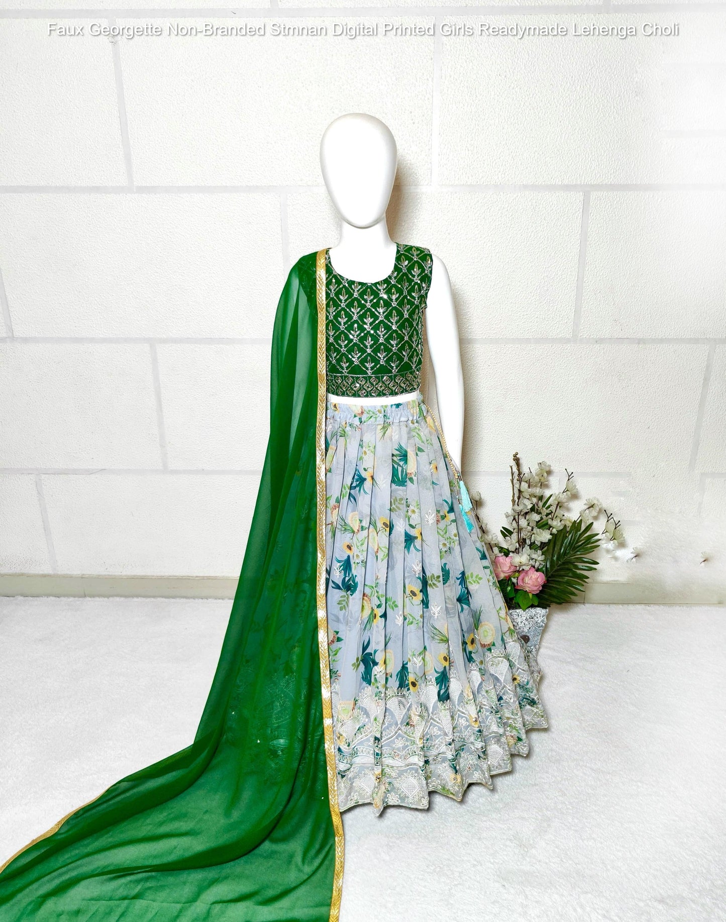 Faux Georgette Non-Branded Stmnan Digital Printed Girls Readymade Lehenga Choli