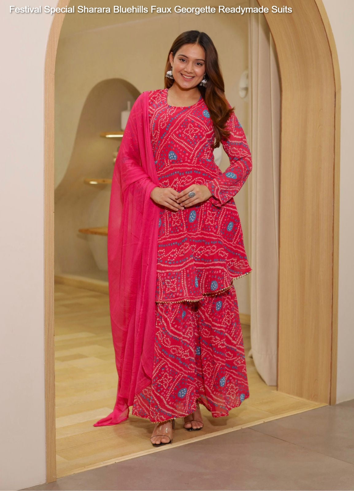 Festival Special Sharara Bluehills Faux Georgette Readymade Suits