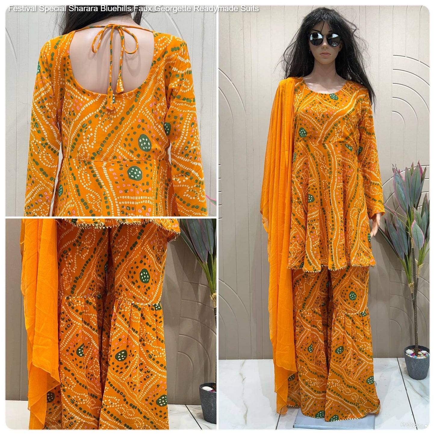 Festival Special Sharara Bluehills Faux Georgette Readymade Suits