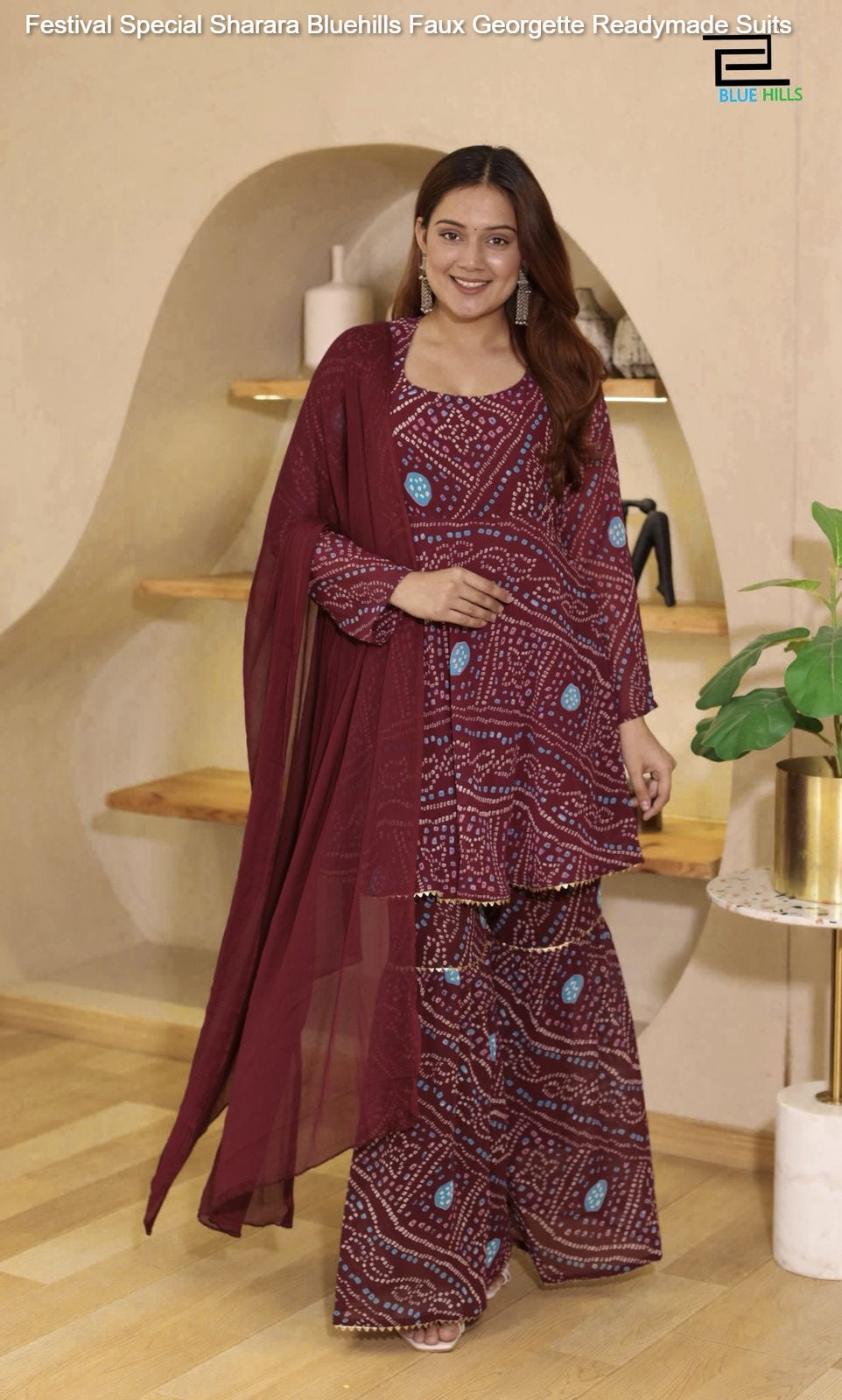 Festival Special Sharara Bluehills Faux Georgette Readymade Suits