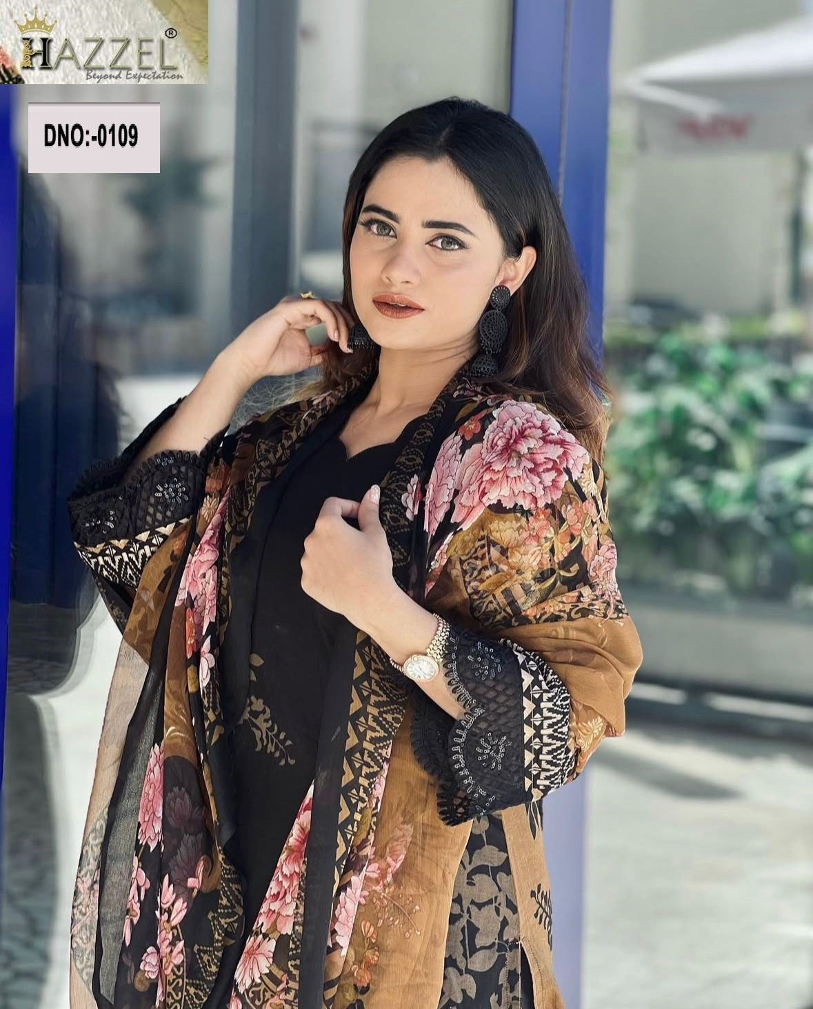 Firudose Winter Collection 0109 Hazzel Printed Pakistani Patch Suits