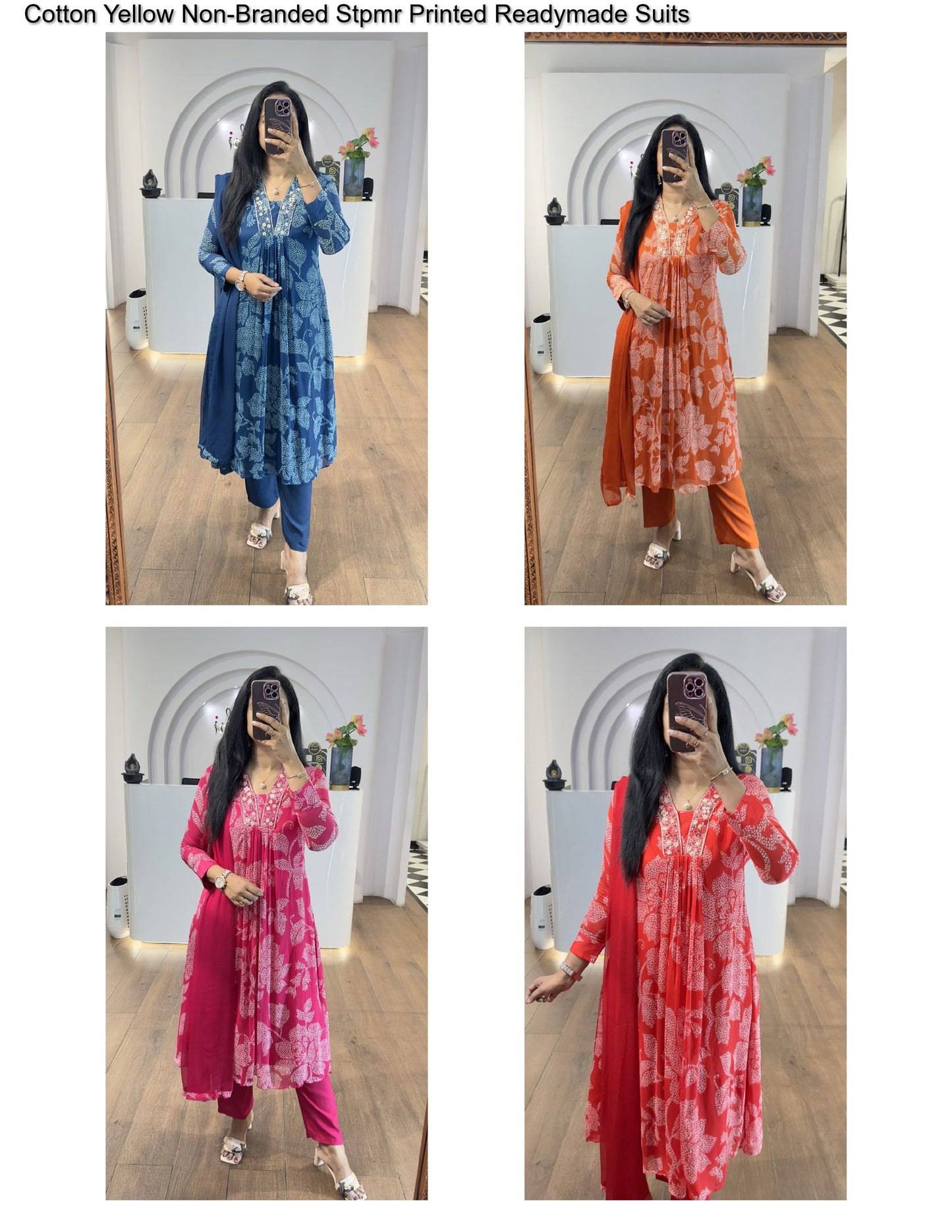 Floral Design Non-Branded Stpmr Cotton Readymade Suits