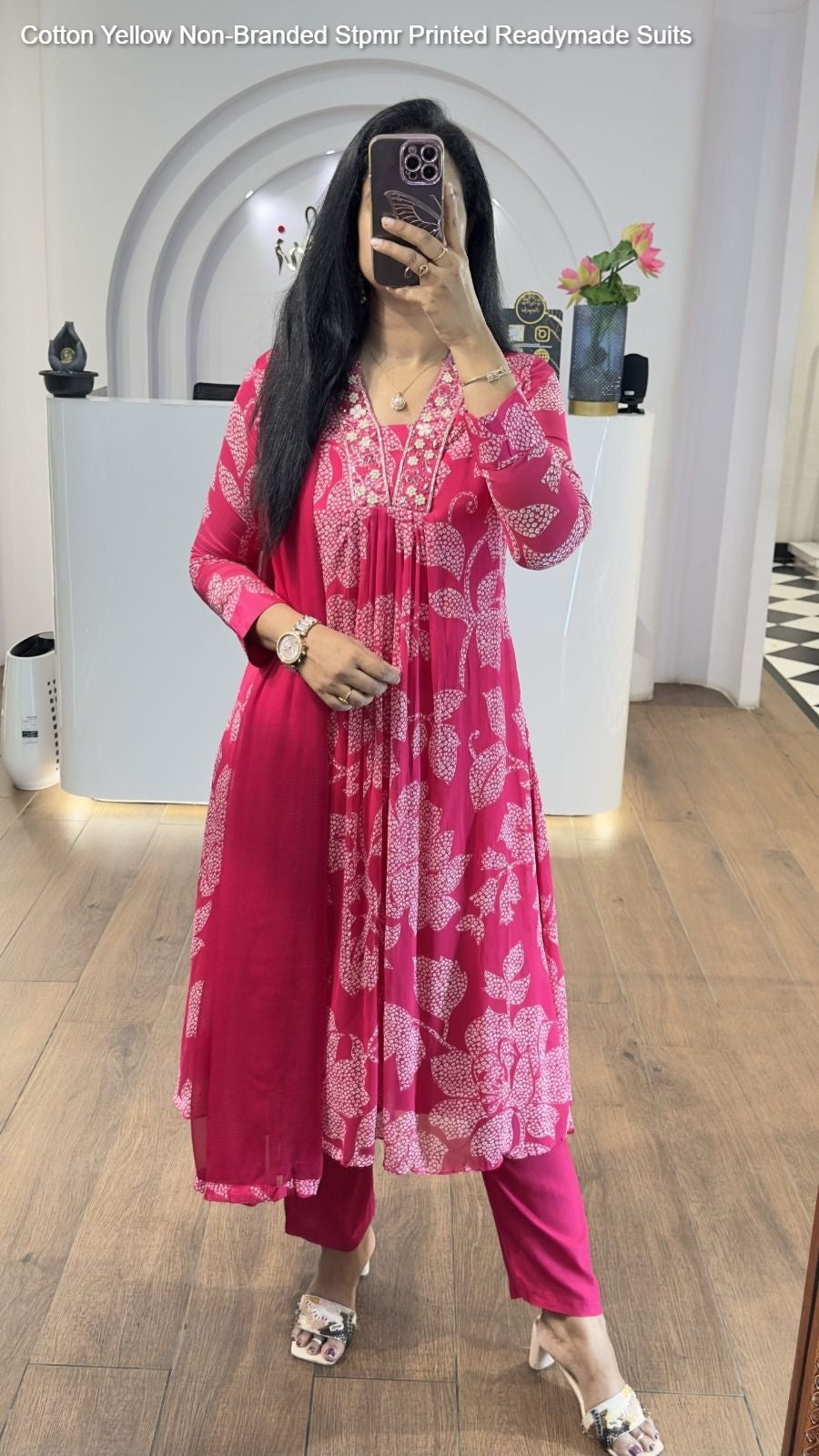 Floral Design Non-Branded Stpmr Cotton Readymade Suits