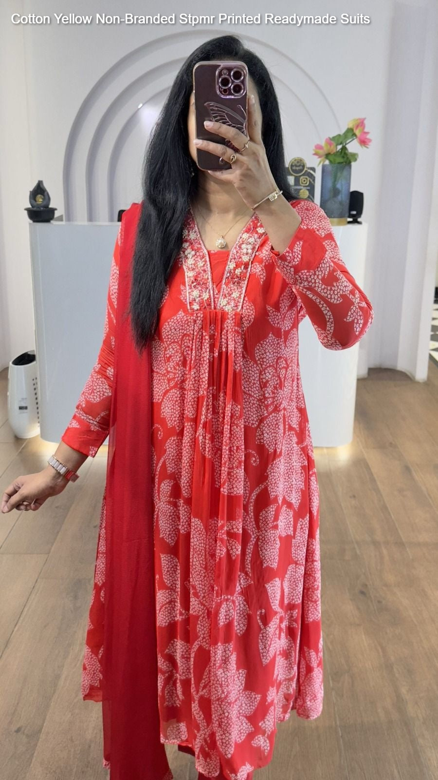 Floral Design Non-Branded Stpmr Cotton Readymade Suits