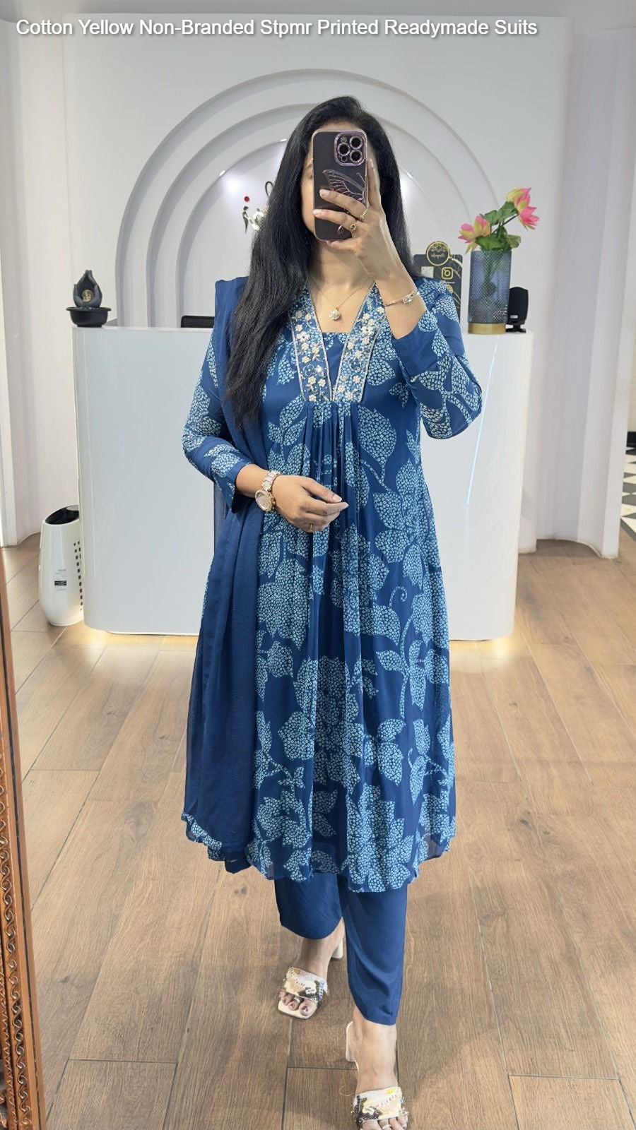 Floral Design Non-Branded Stpmr Cotton Readymade Suits