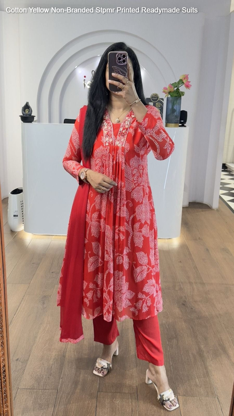 Floral Design Non-Branded Stpmr Cotton Readymade Suits