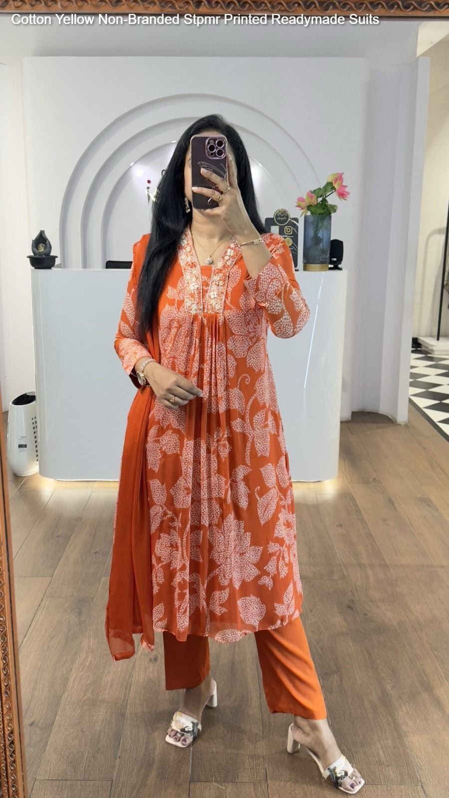 Floral Design Non-Branded Stpmr Cotton Readymade Suits