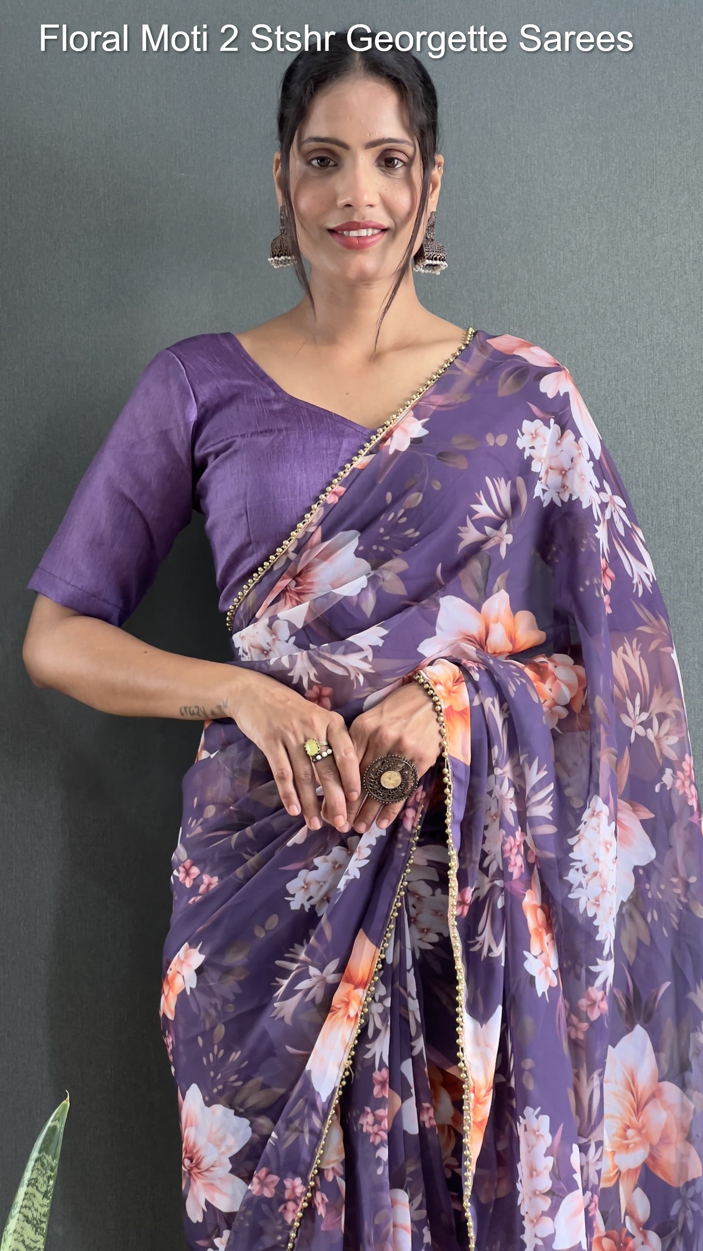 Floral Moti 2 Stshr Georgette Sarees