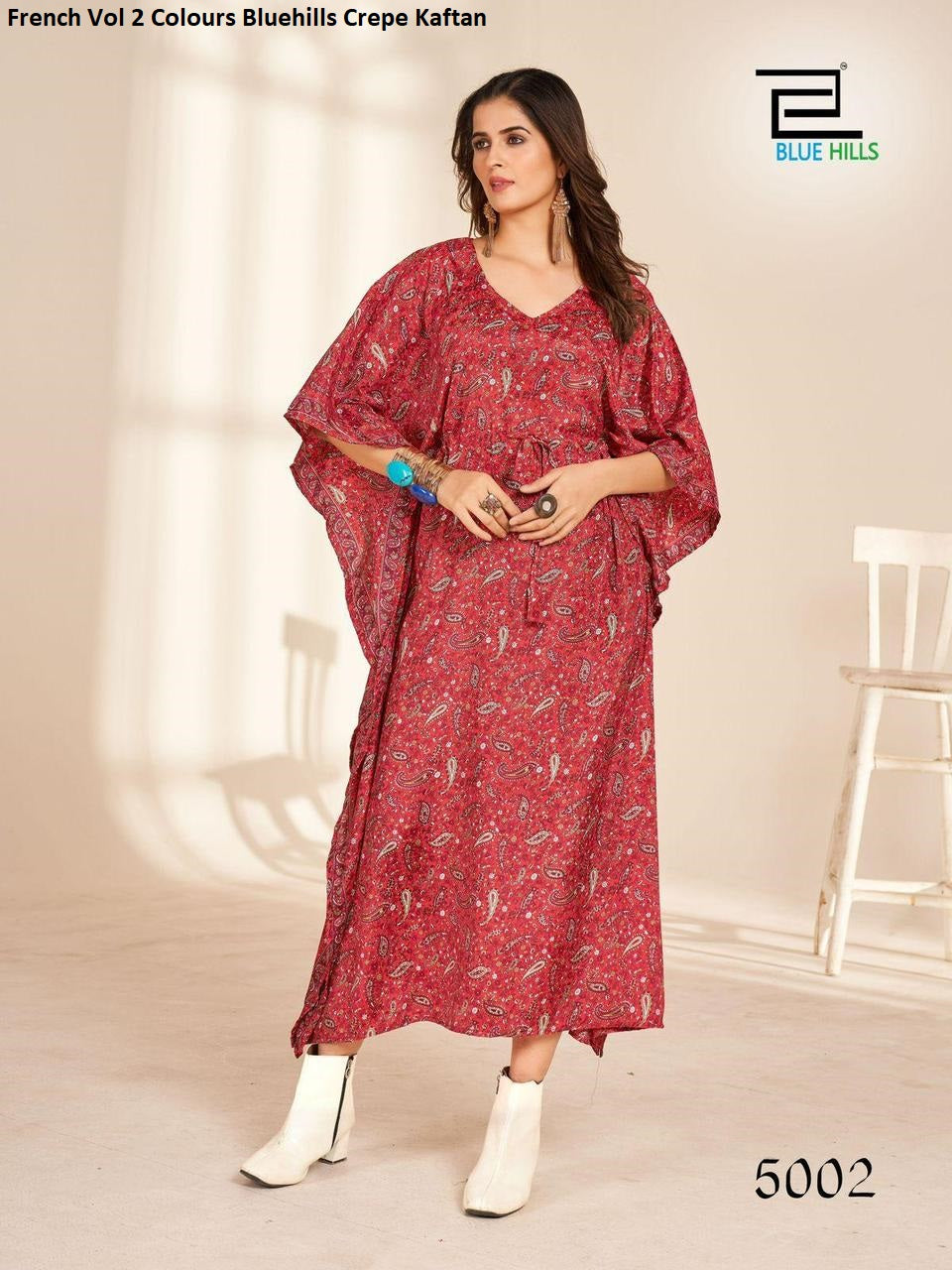 French Vol 2 Colours Bluehills Crepe Kaftan