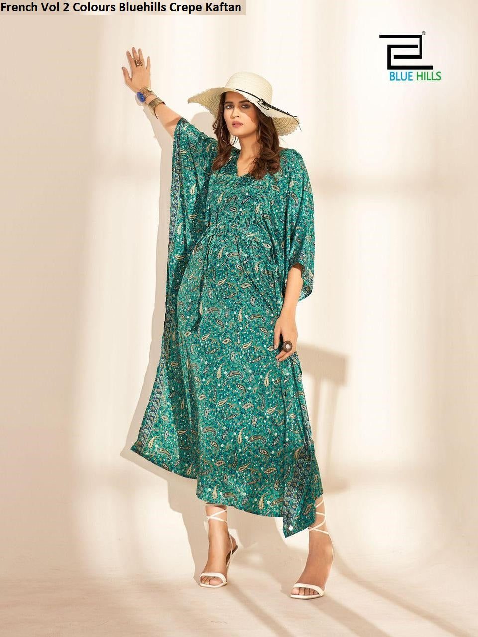 French Vol 2 Colours Bluehills Crepe Kaftan