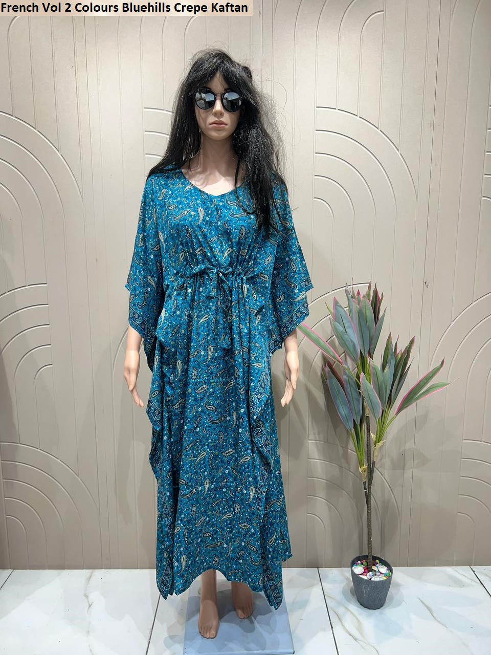 French Vol 2 Colours Bluehills Crepe Kaftan