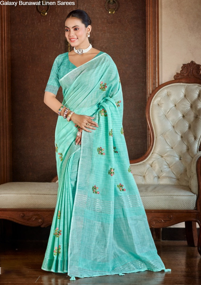 Galaxy Bunawat Linen Sarees