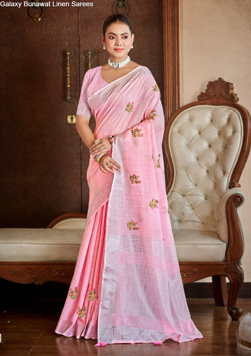Galaxy Bunawat Linen Sarees