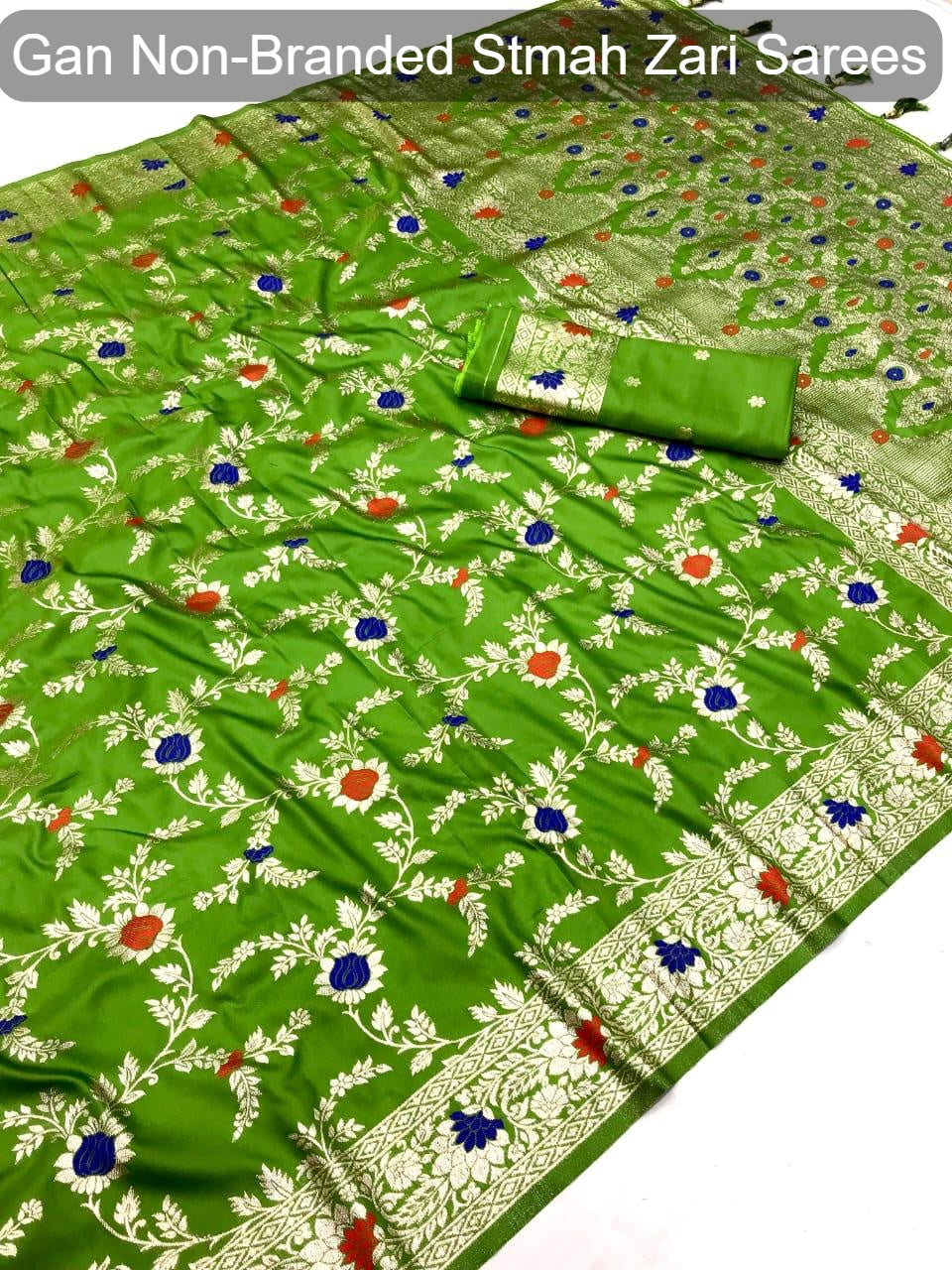Gan Non-Branded Stmah Zari Sarees