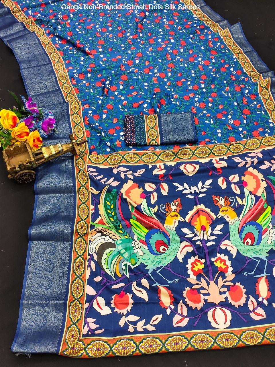 Ganga Non-Branded Stmah Dola Silk Sarees