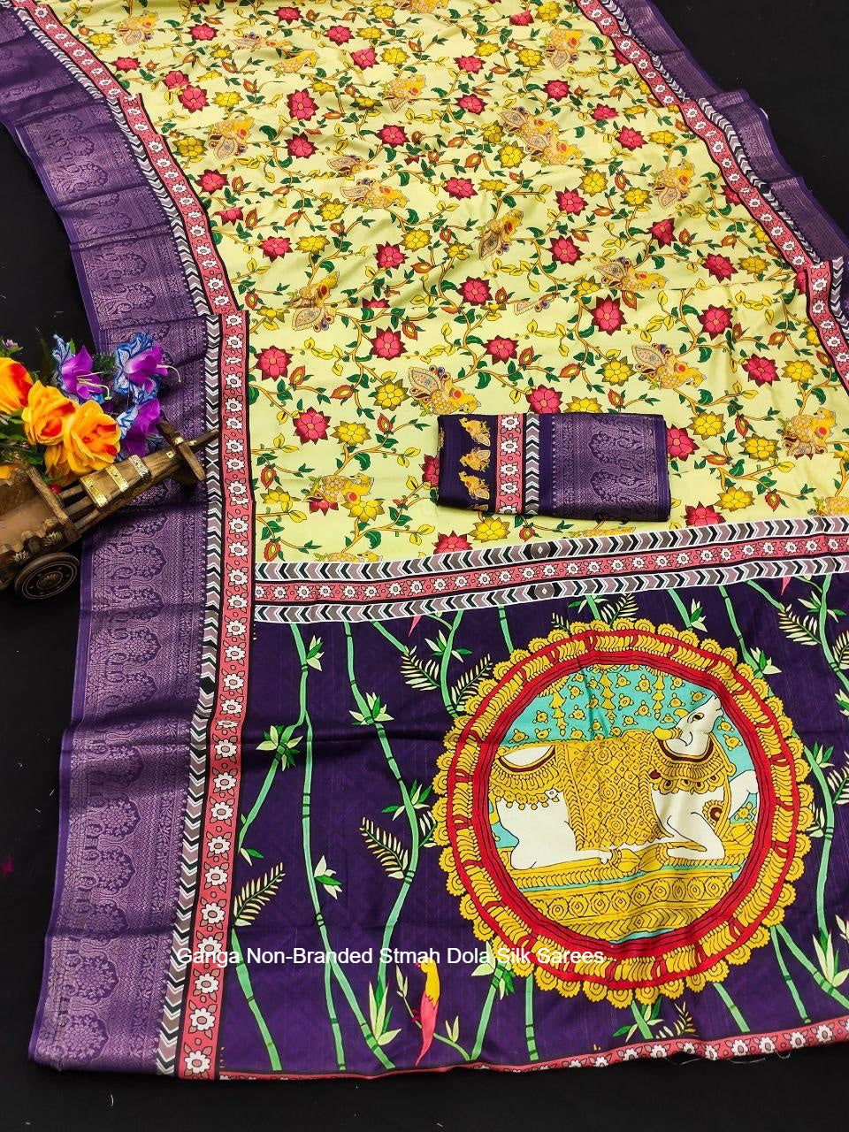 Ganga Non-Branded Stmah Dola Silk Sarees