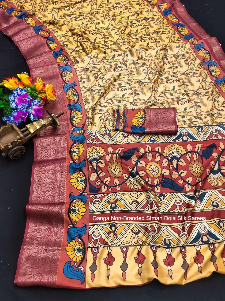 Ganga Non-Branded Stmah Dola Silk Sarees