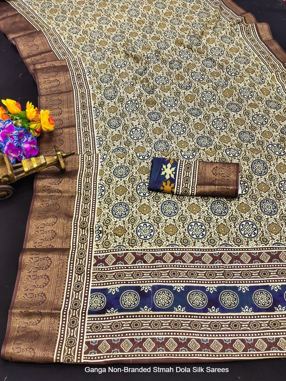 Ganga Non-Branded Stmah Dola Silk Sarees