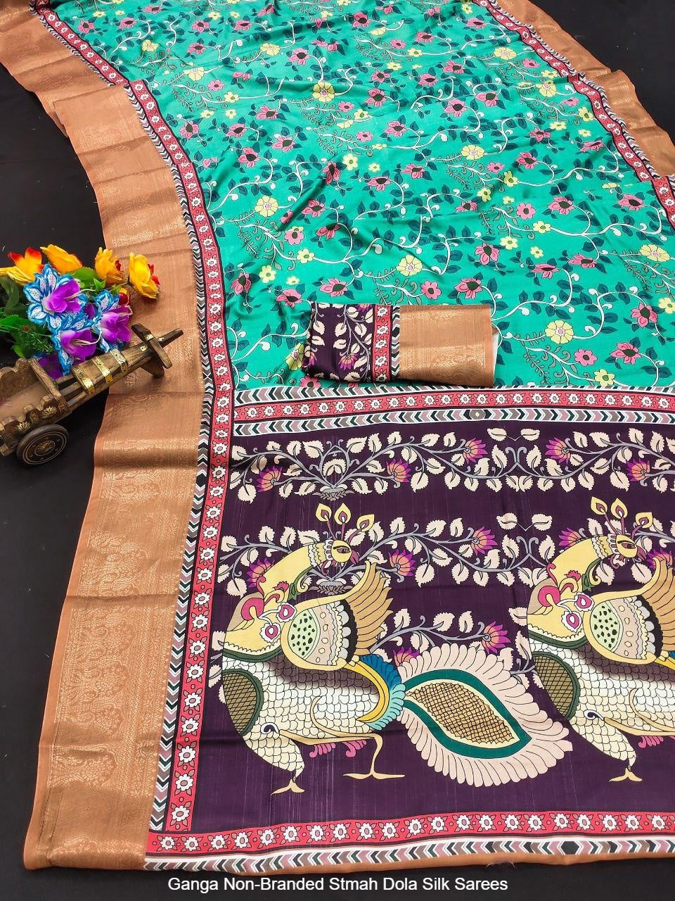 Ganga Non-Branded Stmah Dola Silk Sarees