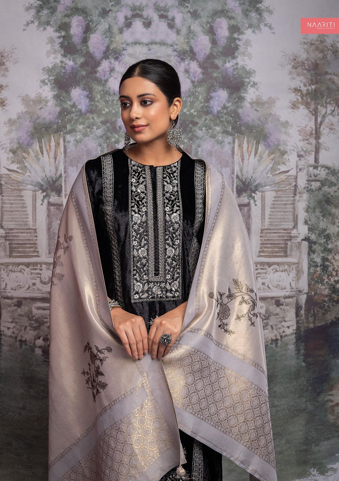 Gazala 2028 Naariti Hand Work Velvet Suits