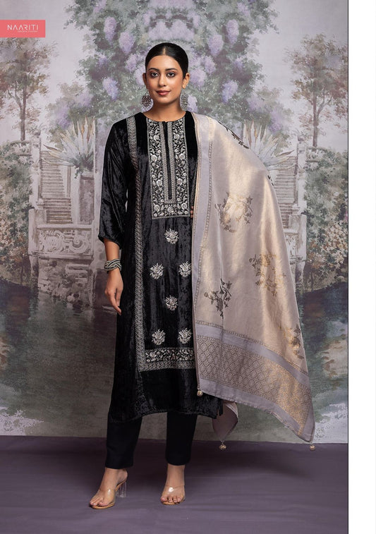 Gazala 2028 Naariti Hand Work Velvet Suits