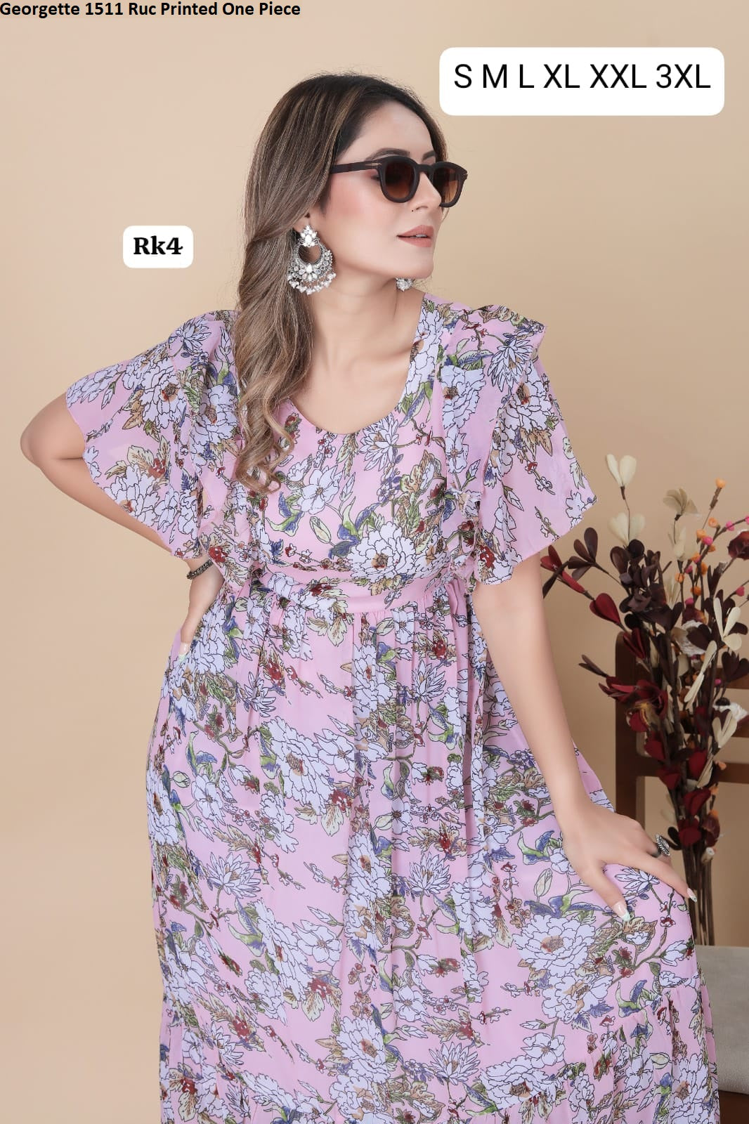 Georgette 1511 Ruc Printed One Piece