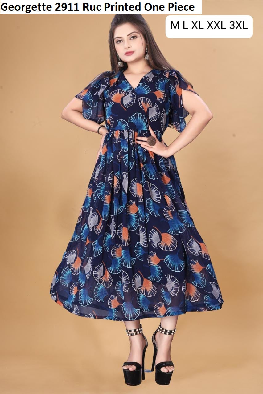 Georgette 2911 Ruc Printed One Piece