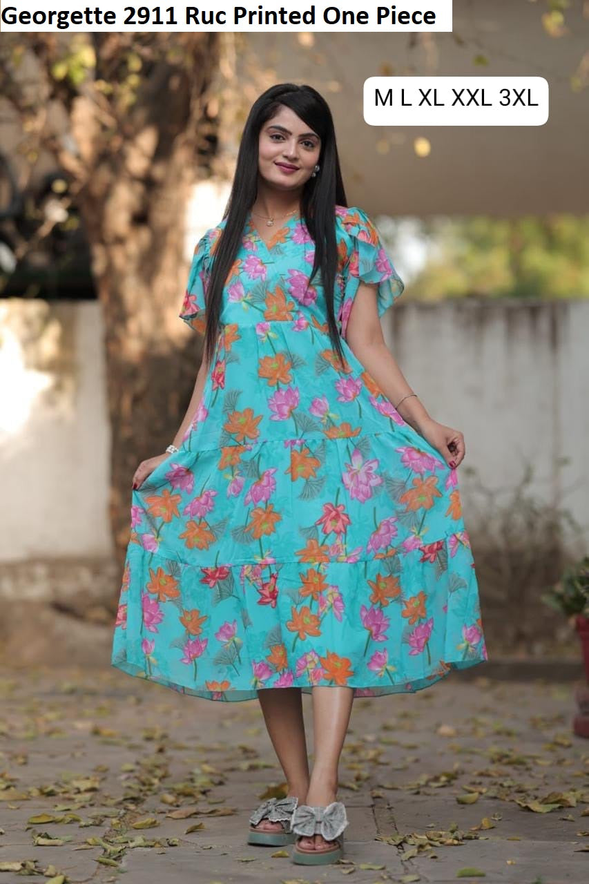 Georgette 2911 Ruc Printed One Piece