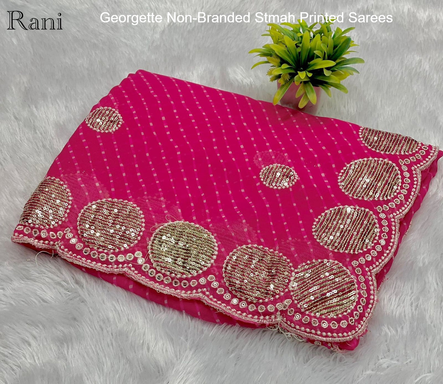 Georgette Non-Branded Stmah Printed Sarees
