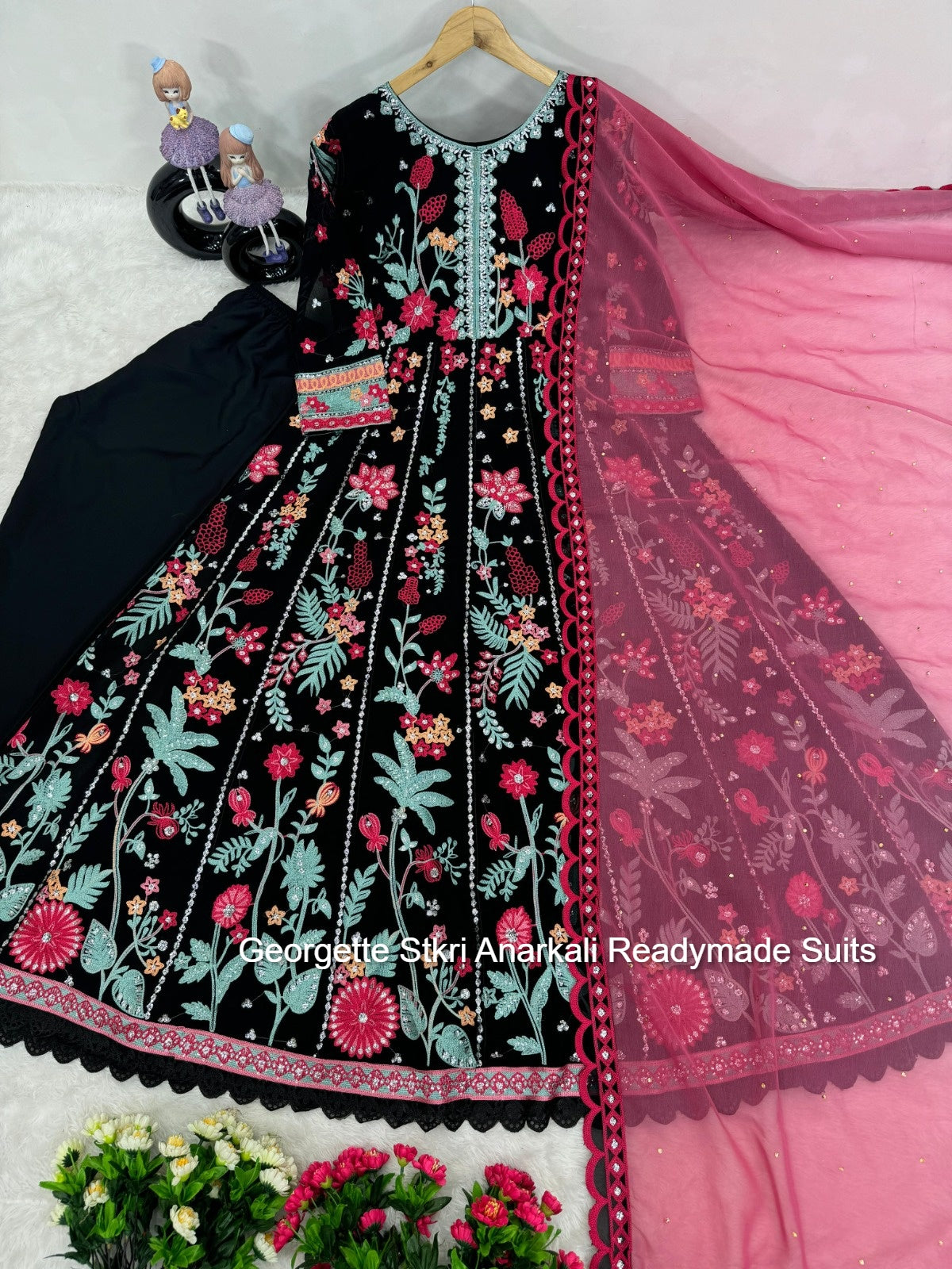 Georgette Stkri Anarkali Readymade Suits