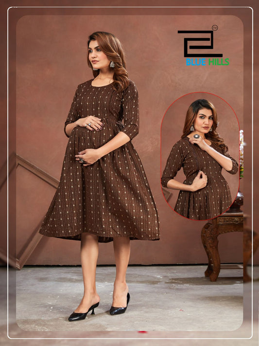 Good Newwz Coffee Bluehills Feeding One Piece Gown