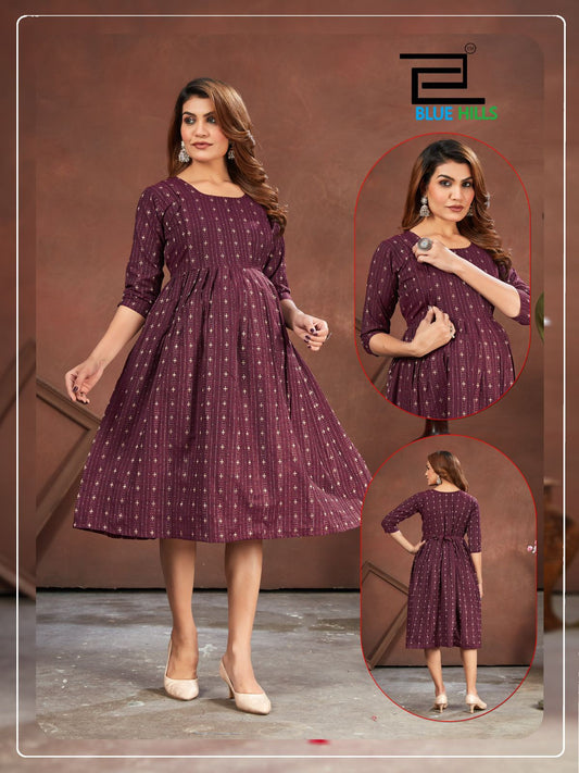 Good Newwz Wine Bluehills Feeding One Piece Gown
