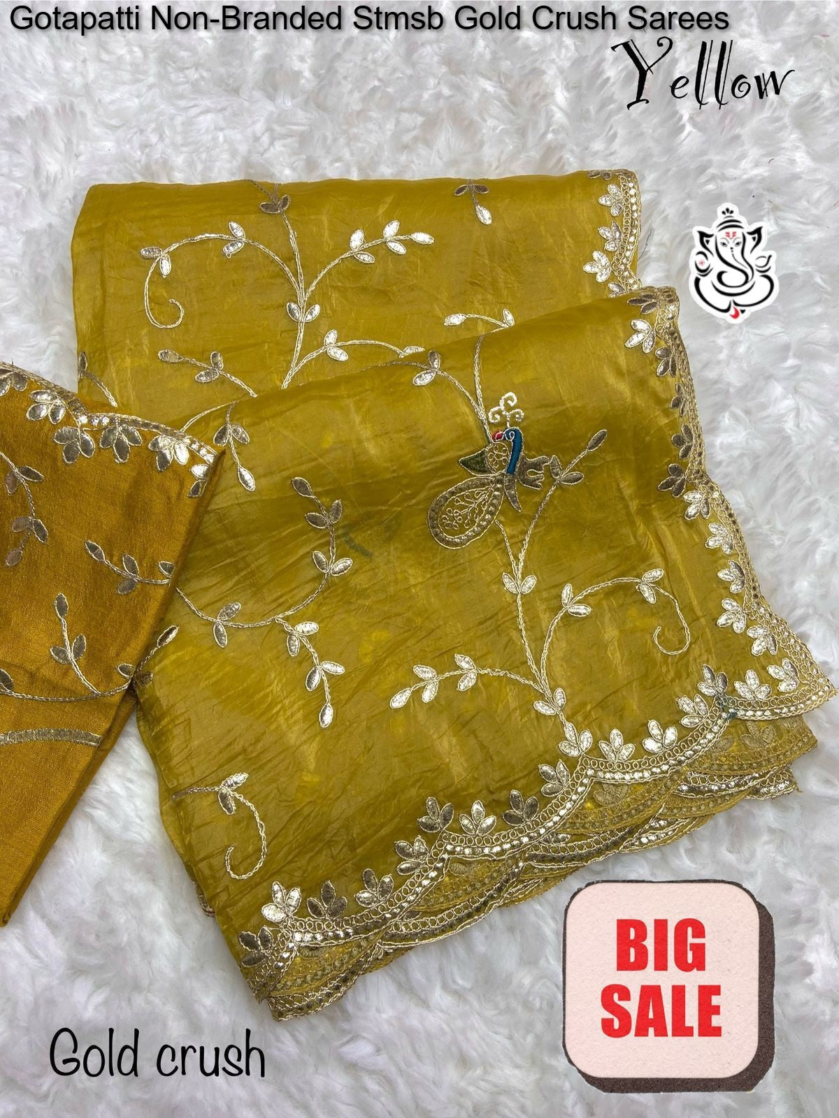 Gotapatti Non-Branded Stmsb Gold Crush Sarees