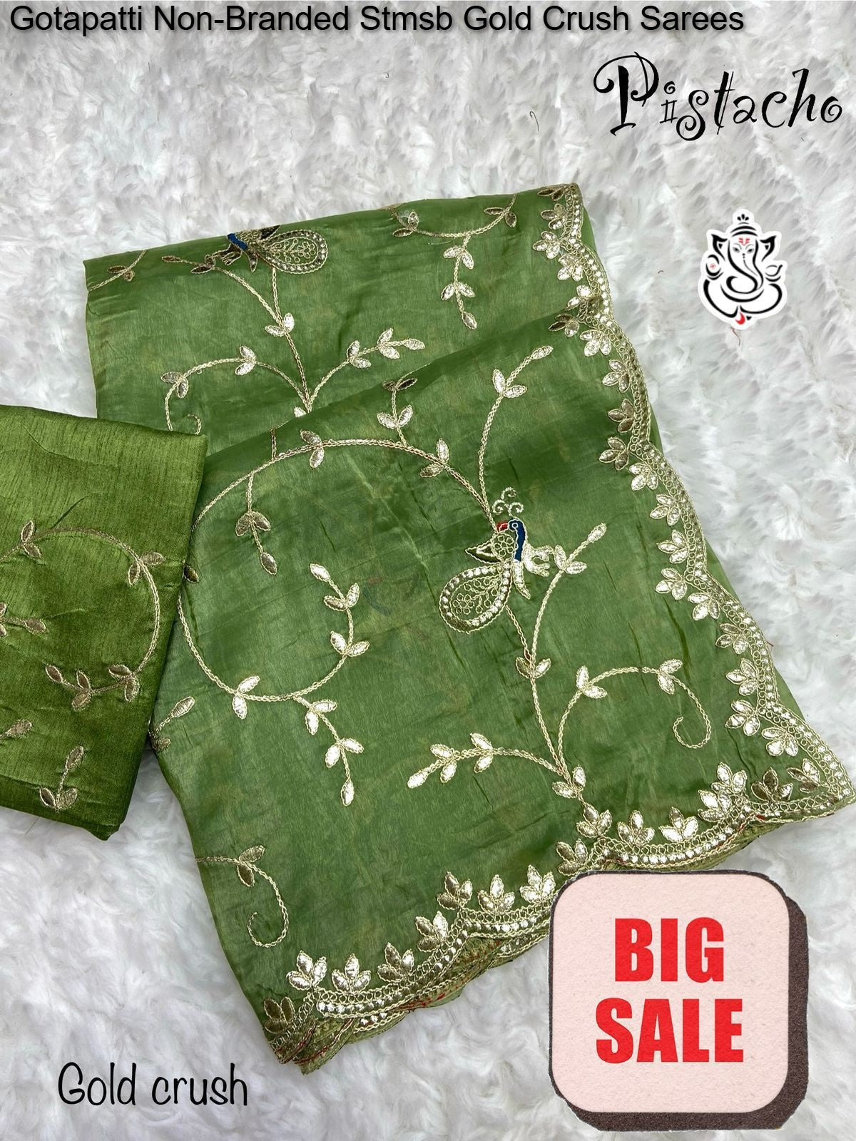 Gotapatti Non-Branded Stmsb Gold Crush Sarees