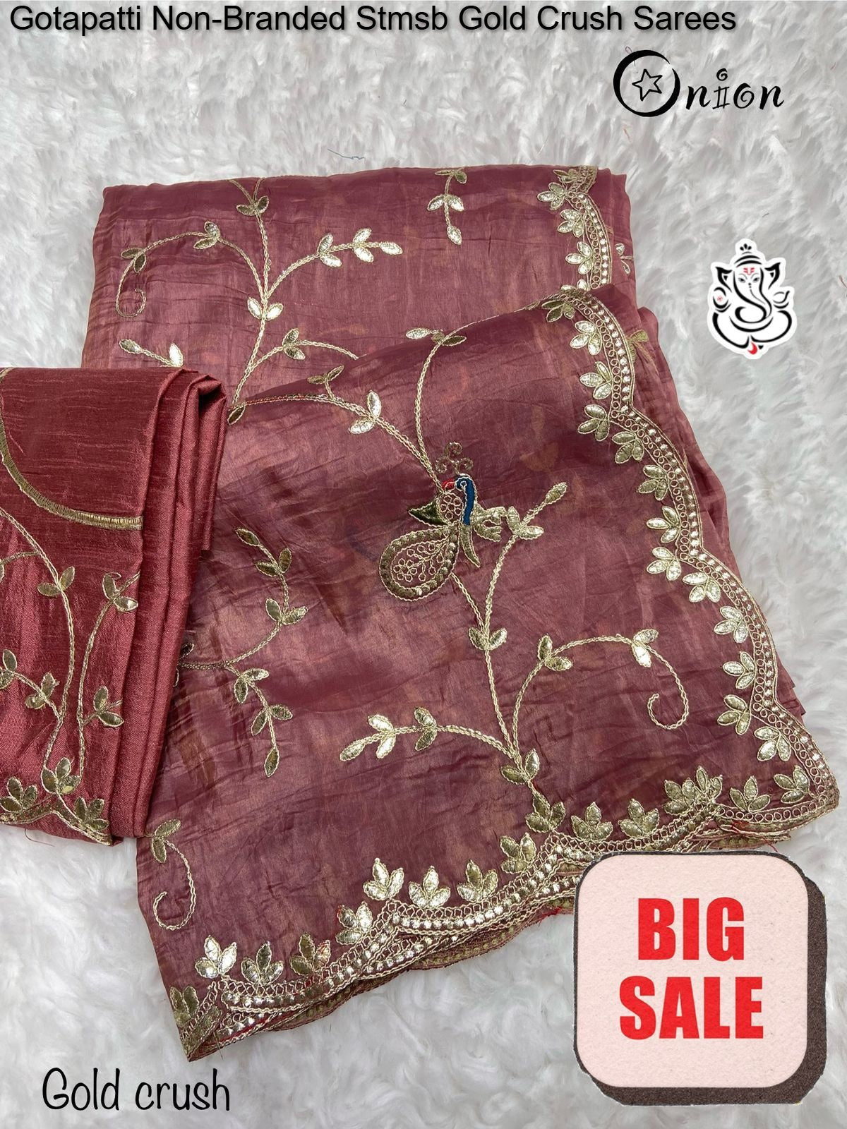 Gotapatti Non-Branded Stmsb Gold Crush Sarees