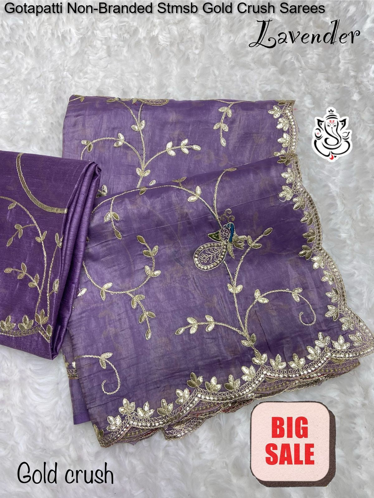 Gotapatti Non-Branded Stmsb Gold Crush Sarees