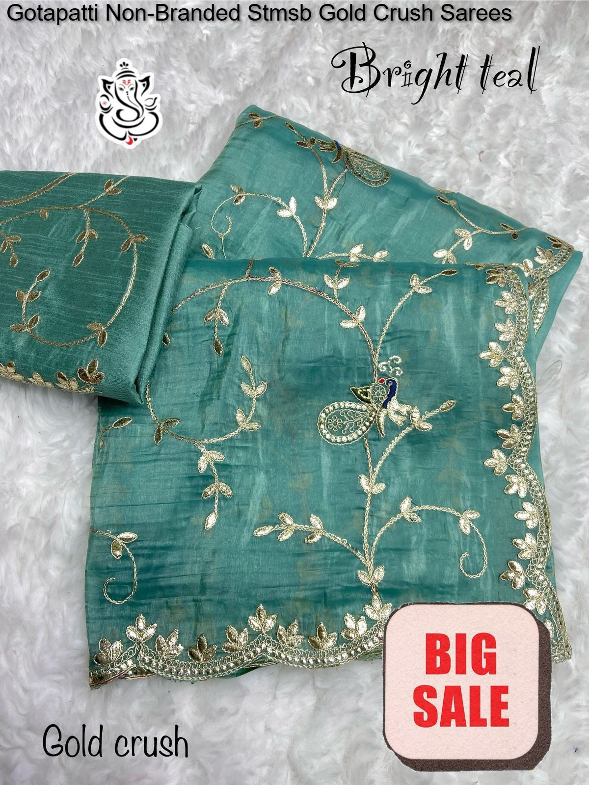 Gotapatti Non-Branded Stmsb Gold Crush Sarees